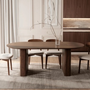 MASA OVALA 200CM, ARTIM MEBLE, REALIZATA DIN MDF, CULOARE NUC, STIL MODERN - Img 3