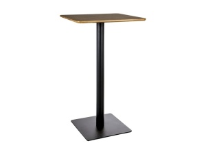 MASUTA DE BAR BT-006 STEJAR ARTISAN/NEGRU, 60X60, CU BLAT DIN MDF SI FURNIR