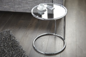 MASUTA DE CAFEA ART DECO 60 ARGINTIE, DIN ALUMINIU SI STICLA STIL MODERN - Img 2