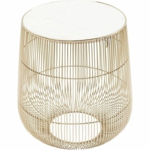 MASUTA DE CAFEA BEAM 32 ALBA, CONFECTIONATA DIN MARMURA SI OTEL, STIL MODERN
