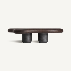 MASUTA DE CAFEA BRUNBEK 122CM, DIN FURNIR DE STEJAR MARO SI FIBRA DE STICLA, STIL CONTEMPORAN, VICAL HOME