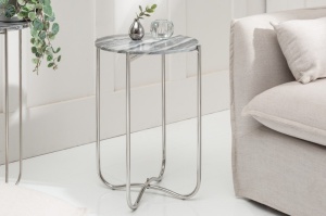 MASUTA DE CAFEA, COD 40369, GRI CU EFECT DE MARMURA/CROM, 38CM, BLAT DIN MARMURA SI CADRU DIN METAL - Img 2