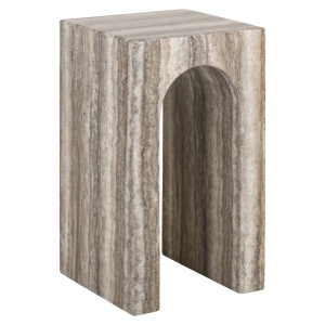 MASUTA DE CAFEA DULCE, 214113, CONFECTIONATA DIN MARMURA ALBA, METAL, MDF SI HARTIE, GRI, STIL MODERN