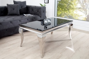 MASUTA DE CAFEA, ELEGANTA DE LUX, BAROCK 100CM, METAL SI STICLA, DESIGN EXCLUSIV