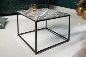 MASUTA DE CAFEA, ELEMENTS 50CM, DIN METAL SI MARMURA GRI, DESIGN MODERN - Img 2