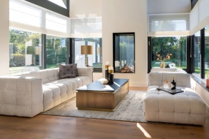 MASUTA DE CAFEA IRONVILLE, 140 CM, NEGRU/AURIU, DIN MDF, MARMURA SI METAL, RICHMOND INTERIORS - Img 2