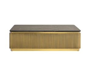 MASUTA DE CAFEA IRONVILLE, 140 CM, NEGRU/AURIU, DIN MDF, MARMURA SI METAL, RICHMOND INTERIORS - Img 5