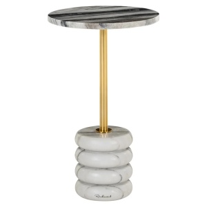 MASUTA DE CAFEA ISOLDE 34 CM, 825254, CONFECTIONATA DIN ALUMINIU SI MARMURA, STIL MODERN