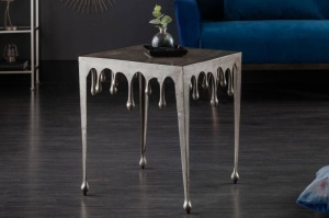 MASUTA DE CAFEA, LIQUID L 50CM, ARGINTIE, DIN METAL, STIL MODERN
