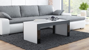 MASUTA DE CAFEA LIVING TESS ALB/NEGRU DESIGN MODERN CM