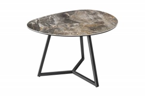MASUTA DE CAFEA, MARVELOUS 70CM, METAL, STICLA SI CERAMICA, ASPECT MARMURA - Img 5
