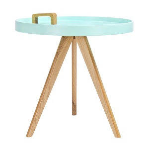 MASUTA DE CAFEA TITO ALBASTRA DIN MDF SI LEMN DE STEJAR STIL MODERN B2