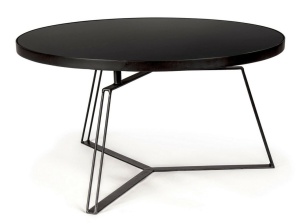 MASUTA DE CAFEA ZAIRA 70, NEAGRA, CONFECTIONATA DIN STICLA SI OTEL, STIL MODERN