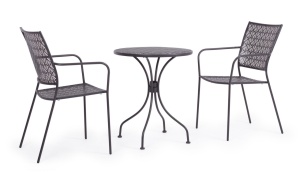 MASUTA DE GRADINA LIZETTE NEAGRA, CONFECTIONATA DIN OTEL, STIL MODERN - Img 2