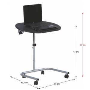 Măsuţă pentru notebook, negru argintiu, NOVA, 09025327