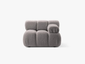 MODUL CANAPEA BELLIS, PE DREAPTA, GRI DESCHIS, CU TAPITERIE DIN TEXTIL BOUCLE BALOO, MICADONI