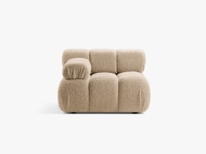 MODUL CANAPEA BELLIS, PE STANGA, NISIPIU, CU TAPITERIE DIN TEXTIL BOUCLE ROLF, MICADONI