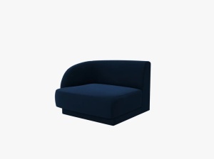 MODUL CANAPEA MILEY, PE STANGA, ALBASTRU ROYAL, CU TAPITERIE DIN CATIFEA BLUVEL, MICADONI - Img 2
