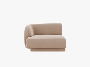 MODUL CANAPEA MILEY, PE STANGA, CAPPUCCINO, CU TAPITERIE DIN CATFIEA BLUVEL, MICADONI