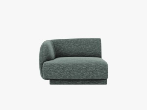 MODUL CANAPEA MILEY, PE STANGA, VERDE BENZINA, CU TAPITERIE DIN TEXTIL CHENILLE HAGA, MICADONI