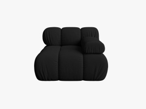 MODUL CANPEA BELLIS, PE DREAPTA, NEGRU, CU TAPITERIE DIN TEXTIL 3D SONIC, MICADONI