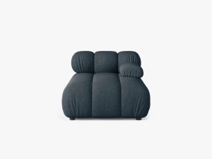 MODUL SEZLONG COLTAR BELLIS, PE DREAPTA, PETROL INCHIS, CU TAPITERIE DIN TEXTIL STRUCTURAT LIBERTY, MICADONI