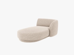 MODUL SEZLONG MILEY, PE DREAPTA, BEJ, CU TAPITERIE DIN TEXTIL CHENILLE HAGA, MICADONI - Img 2