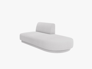 MODUL SEZLONG MILEY, PE DREAPTA, GRI DESCHIS, CU TAPITERIE DIN TEXTIL BOUCLE BALOO, MICADONI