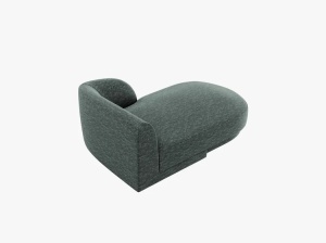 MODUL SEZLONG MILEY, PE DREAPTA, VERDE BENZINA, CU TAPITERIE DIN TEXTIL CHENILLE HAGA - Img 3