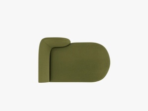 MODUL SEZLONG MILEY, PE DREAPTA, VERDE MASLINIU INCHIS, CU TAPITERIE DIN TEXTIL BOUCLE BALOO, MICADONI - Img 3