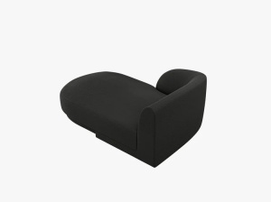 MODUL SEZLONG MILEY, PE STANGA, NEGRU, CU TAPITERIE DIN TEXTIL BOUCLE BALOO - Img 4
