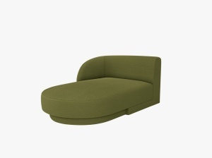 MODUL SEZLONG MILEY, PE STANGA, VERDE MASLINIU INCHIS, CU TAPITERIE DIN TEXTIL BOUCLE BALOO, MICADONI