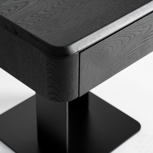 NOPTIERA CAIZA 46CM, LEMN, FURNIR SI METAL, CULOARE NEAGRA, STIL CONTEMPORAN, VICAL HOME - Img 4