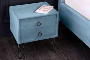 NOPTIERA, PEARL 50CM , PICIOARE DIN METAL SI CATIFEA, COD 41020, CULOARE ALBASTRU