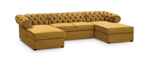 NOU !!! COLTAR EXTENSIBIL 348CM, VALENTINO U GALBEN, DIN STOFA DE CALITATE SUPERIOARA