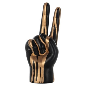 OBIECT DECORATIV, HAND 22CM, AURIU/NEGRU, POLIRASINA, RICHMOND INTERIORS