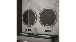 OGLINDA BAIE REA MMJ, CU LED, 50CM, AURIU ROSE PERIAT, DIN STICLA, CALITATE SUPERIOARA - Img 4