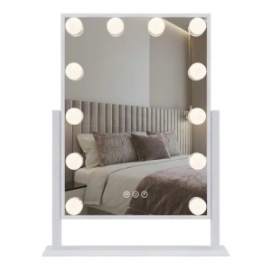 OGLINDA COSMETICA, DREPTUNGHIULARA, CU LE, HOLLYWOOD 30X40, ALBA