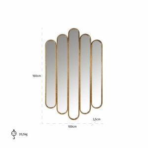 OGLINDA DECORATIVA ASIMETRICA CHELSEY, AURIE, 160 CM, STIL MODERN, MI-0070 - Img 3