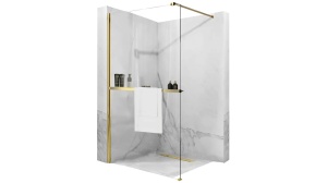 PARAVAN DE DUS REA AERO N WALK IN, 120CM, AURIU, DIN STICLA, CALITATE SUPERIOARA