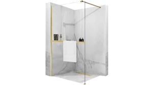 PARAVAN DE DUS REA AERO N WALK IN, 120CM, AURIU PERIAT, DIN STICLA, CALITATE SUPERIOARA