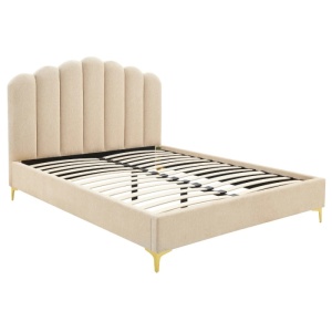 PAT 160X200CM, ARTIM MEBLE, REALIZAT DIN CATIFEA DE CULOARE CREM, STIL MODERN