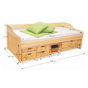 PAT CU SPATIU DE DEPOZITARE 90X200 MAXI STIL MODERN TK - Img 2