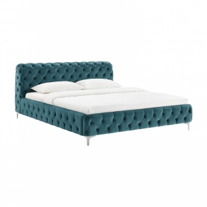 PAT DIN CATIFEA, BAROCK 180X200CM, DE CULOARE ALBASTRU MARIN, COD 41438 - Img 4