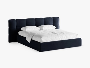 PAT TAPITAT ERIC, 160X200, ALBASTRU ROYAL, CU TAPITERIE DIN CATIFEA VELVET CAZINO, MICADONI