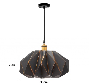 PENDUL APP241-1CP, 20x35 cm, NEGRU AURIU, DIN METAL, STIL MODERN, TU - Img 6