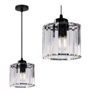 PENDUL BLACK CRYSTAL APP511-1CP, 14X90, NEGRU, DIN METAL SI STICLA, STIL MODERN, TU