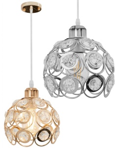 PENDUL CRYSTAL GOLD APP208, 20x20 cm, AURIU, DIN METAL, STIL MODERN, TU - Img 4