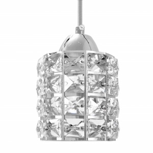 PENDUL CRYSTAL SILVER APP727-1CP, 85X10, ARGINTIU, DIN METAL SI STICLA, STIL MODERN, TU - Img 3