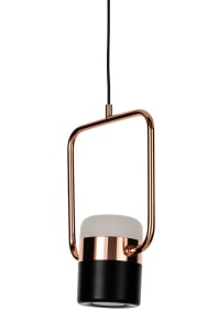 PENDUL CU LED-URI BLINK 1, CUPRU/NEGRU, DIN ALUMINIU SI PLASTIC OPAL, STIL MODERN, B2 - Img 2